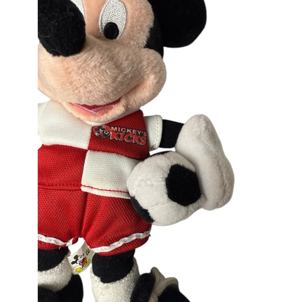 NWT WALT DISNEY WORLD Mickey Mouse Kick Soccer Bean Bag Plush Toy 2000 RARE 11" - Picture 3 of 8